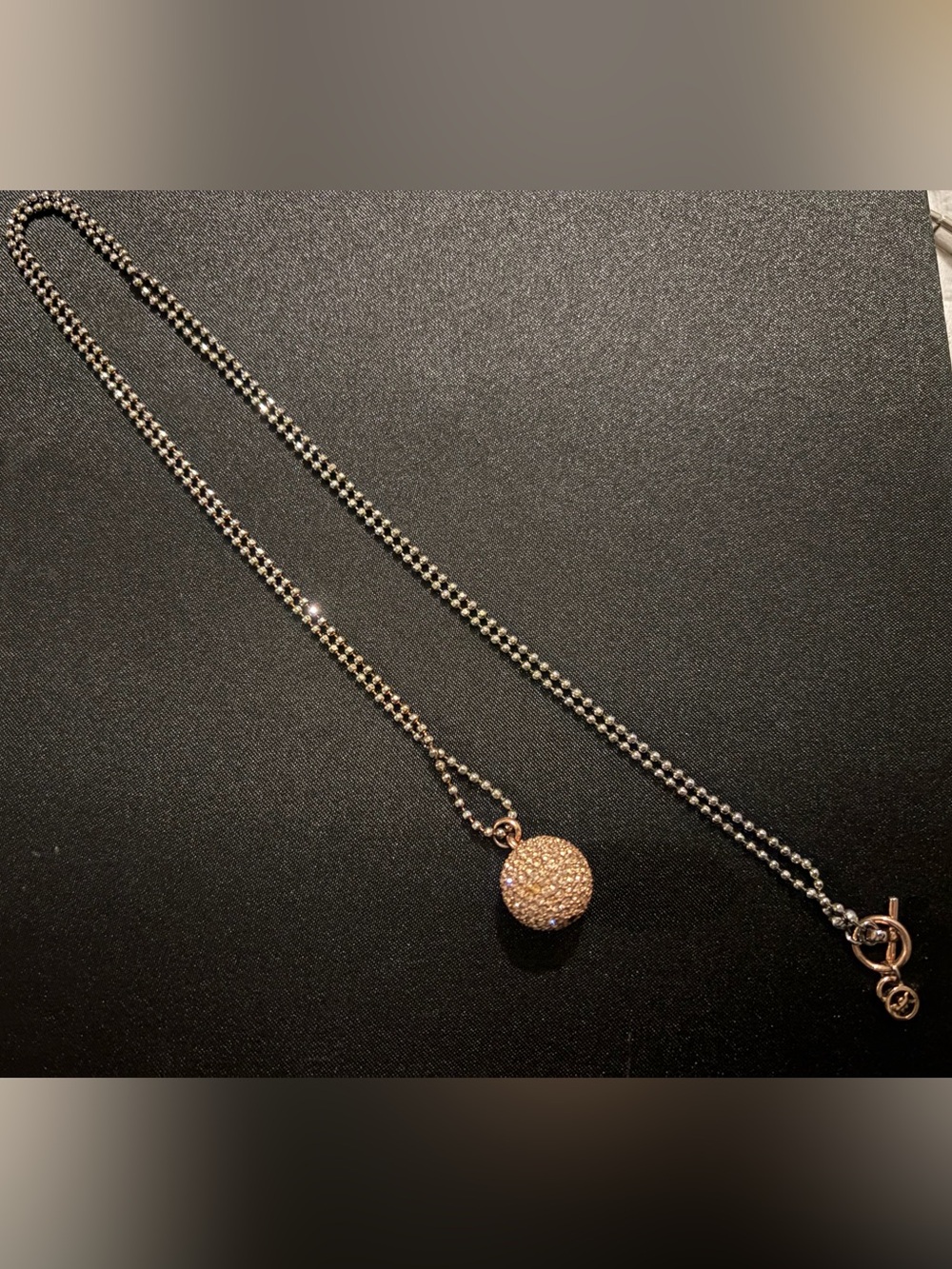 MK Rose Gold Pavé Ball Pendant Necklace - Women Jewelry - Picture 2 of 3